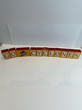 Iowa State Cyclones Wooden "GO CYCLONES" Blocks | ISU Fan Decor